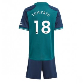 Arsenal Takehiro Tomiyasu #18 Tredje Kläder Barn 2023-24 Kortärmad (+ Korta byxor)